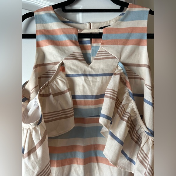 PrettyLittleThing Striped Dress w/ Ruffle Off the Shoulder Size US6 - Picture 2 of 4